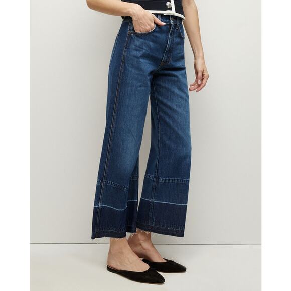 Veronica Beard Taylor Released Hem Cropped Wideleg Jean - 25 Bright Blue
